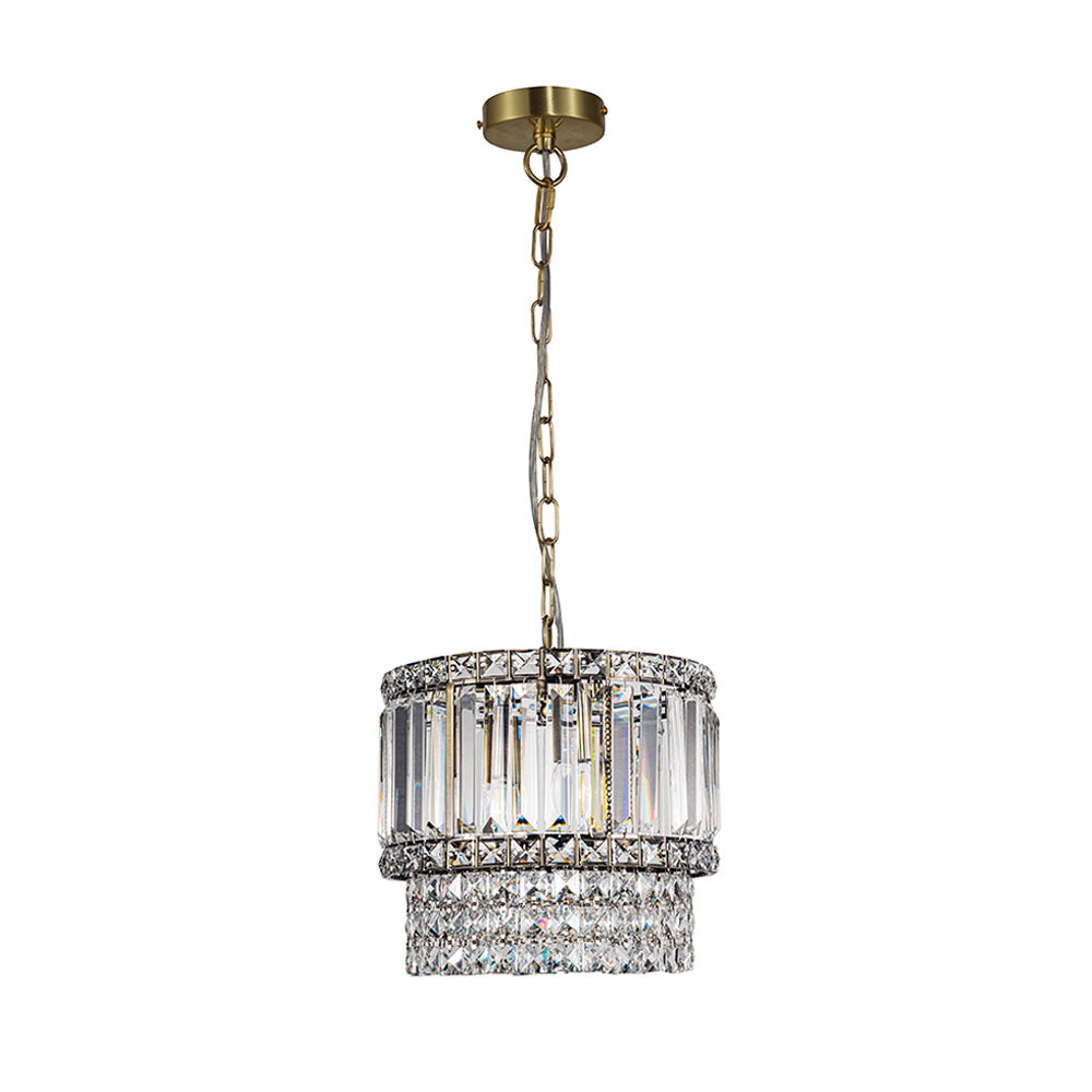 ISLA 3 Light Antique Brass with Crystal