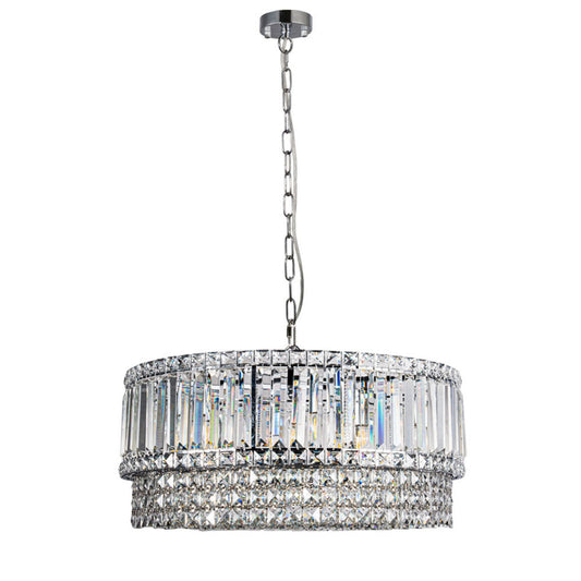 ISLA 9 Light Polished Chrome with Crystal Pendant