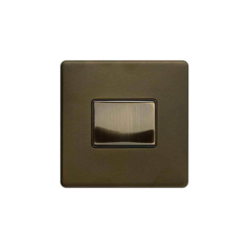 The Eton Collection Bronze 10A 1 Gang 1 Way 3-Pole Extractor Fan Isolator Black Inserts Screwless
