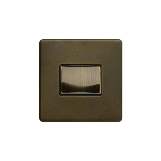 The Eton Collection Bronze 10A 1 Gang 1 Way 3-Pole Extractor Fan Isolator Black Inserts Screwless