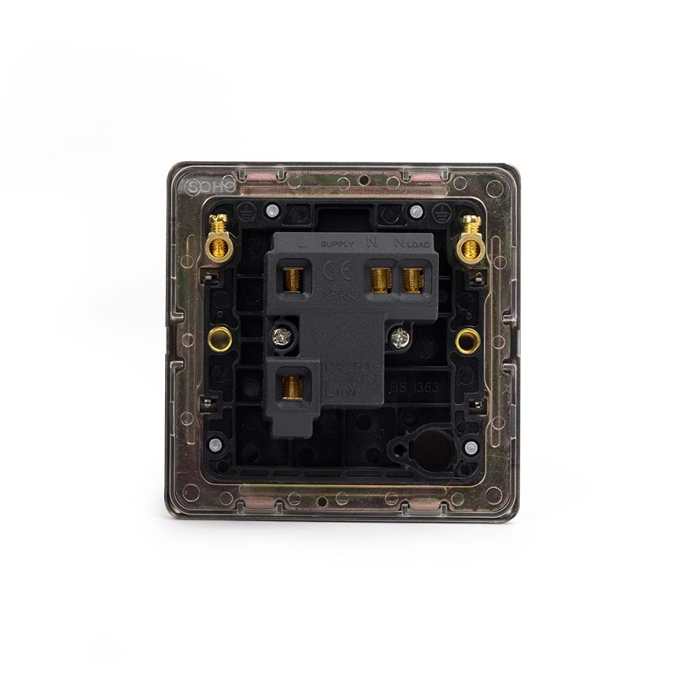 The Eton Collection Bronze 13A Unswitched FCU Black Inserts Screwless
