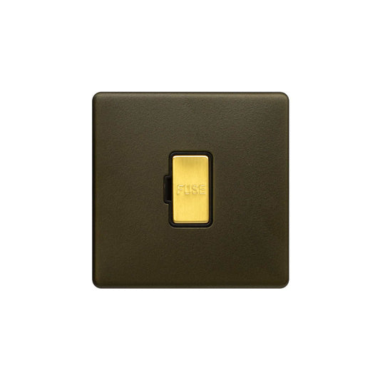 Soho Lighting Bronze & Brushed Brass 13A Unswitched Fused Spur (FCU) Black Inserts Screwless