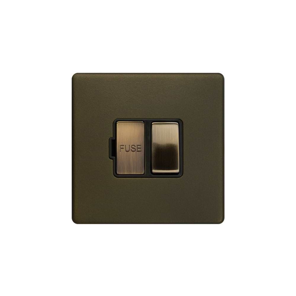 The Eton Collection Bronze 13A Switched FCU Black Inserts Screwless