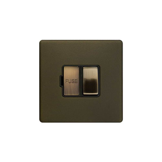 The Eton Collection Bronze 13A Switched FCU Black Inserts Screwless
