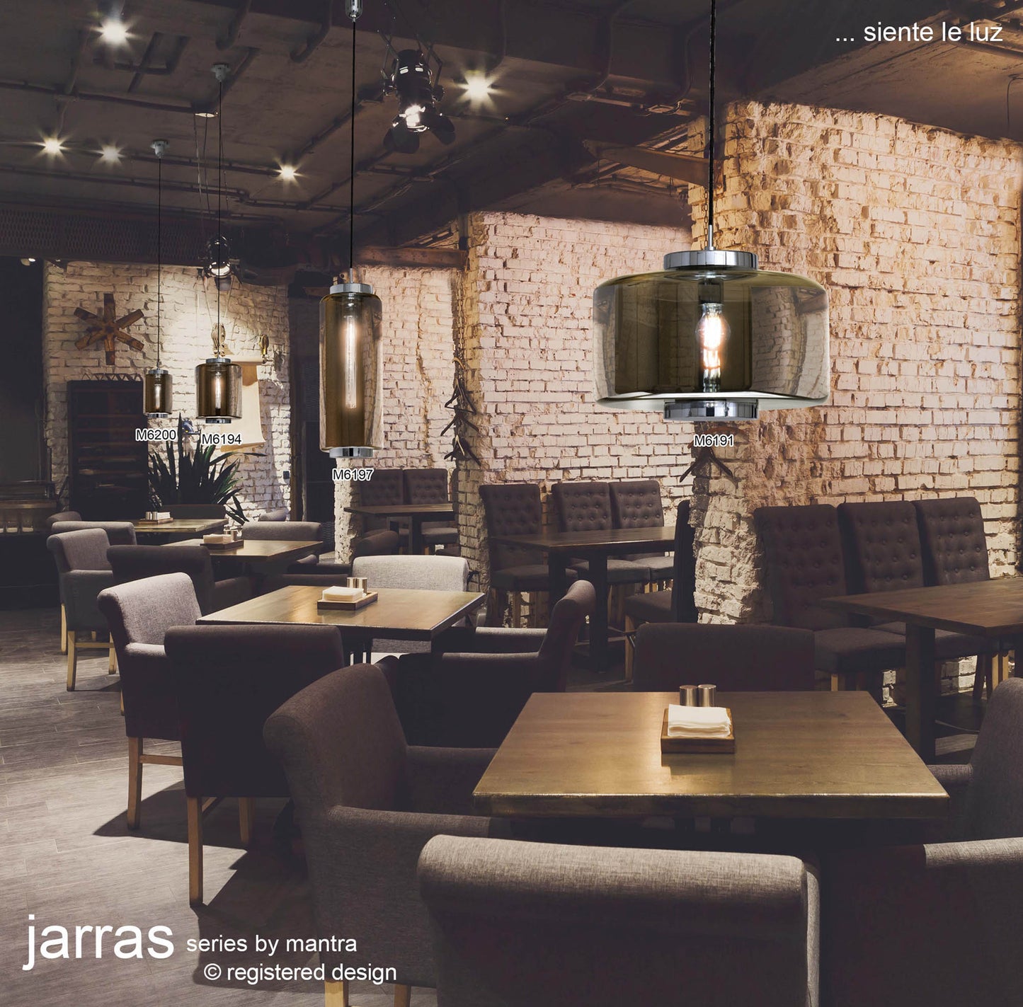 Jarras Pendant 40cm Round, 1 x E27 (Max 40W), Chrome / Ash Grey Glass by Mantra