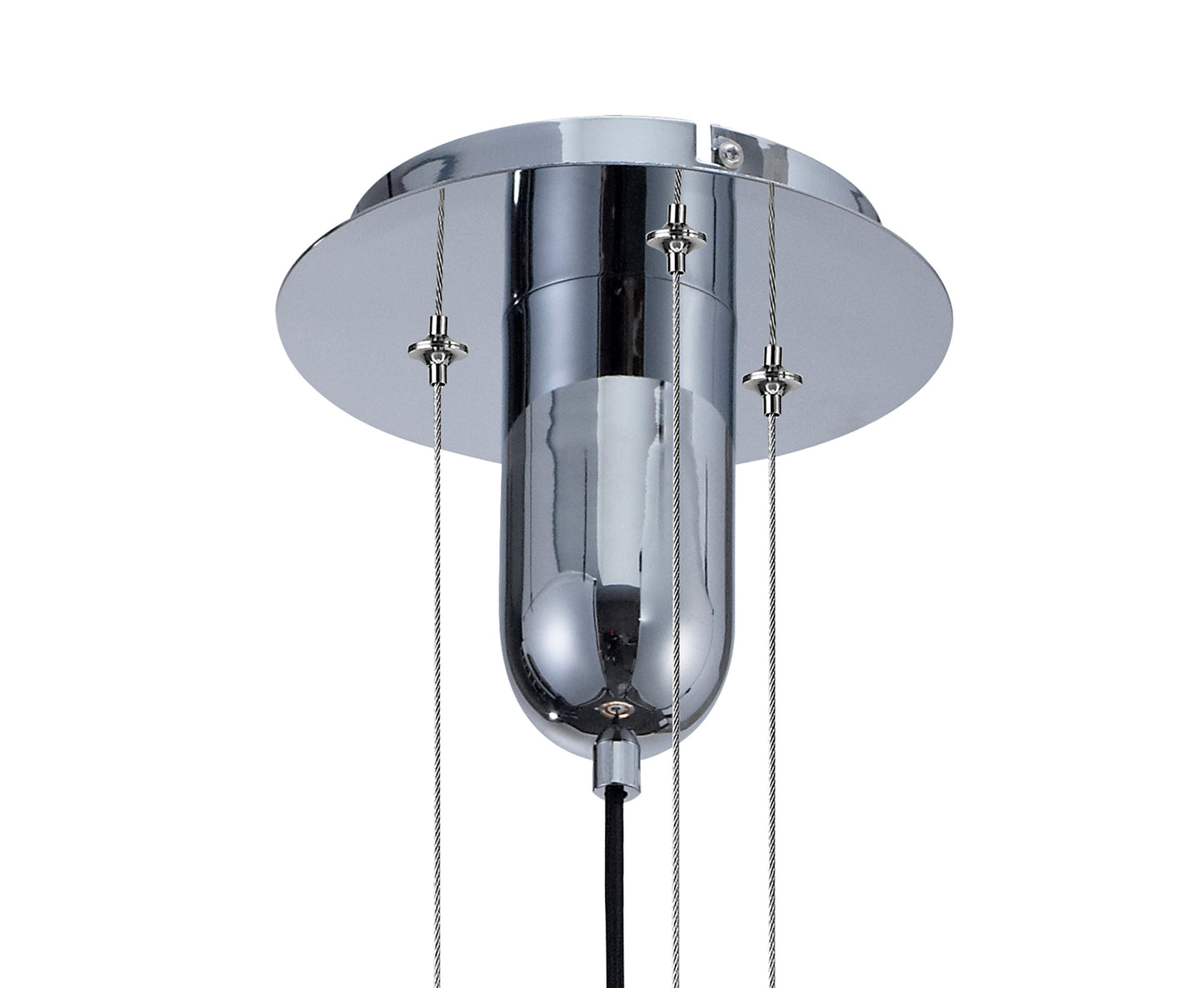 Jarras Pendant 40cm Round, 1 x E27 (Max 40W), Chrome / Ash Grey Glass by Mantra