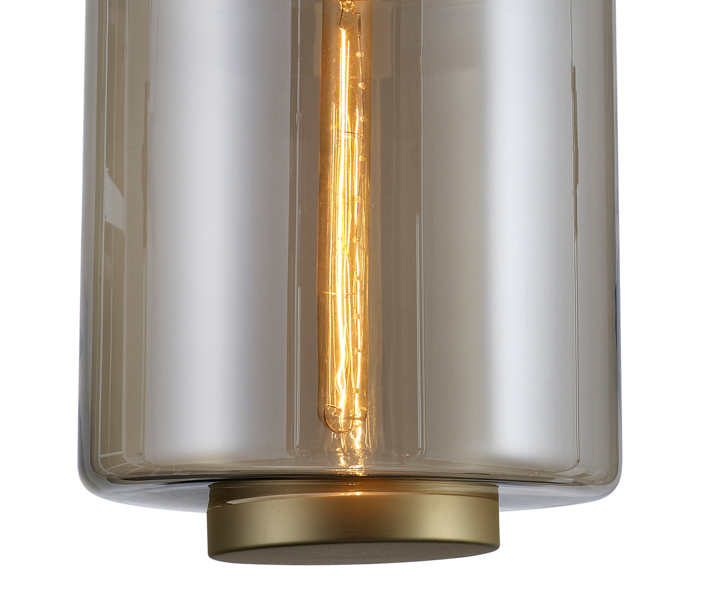 Jarras Pendant 30cm Round, 1 x E27 (Max 40W), Matt Gold / Cognac Glass by Mantra