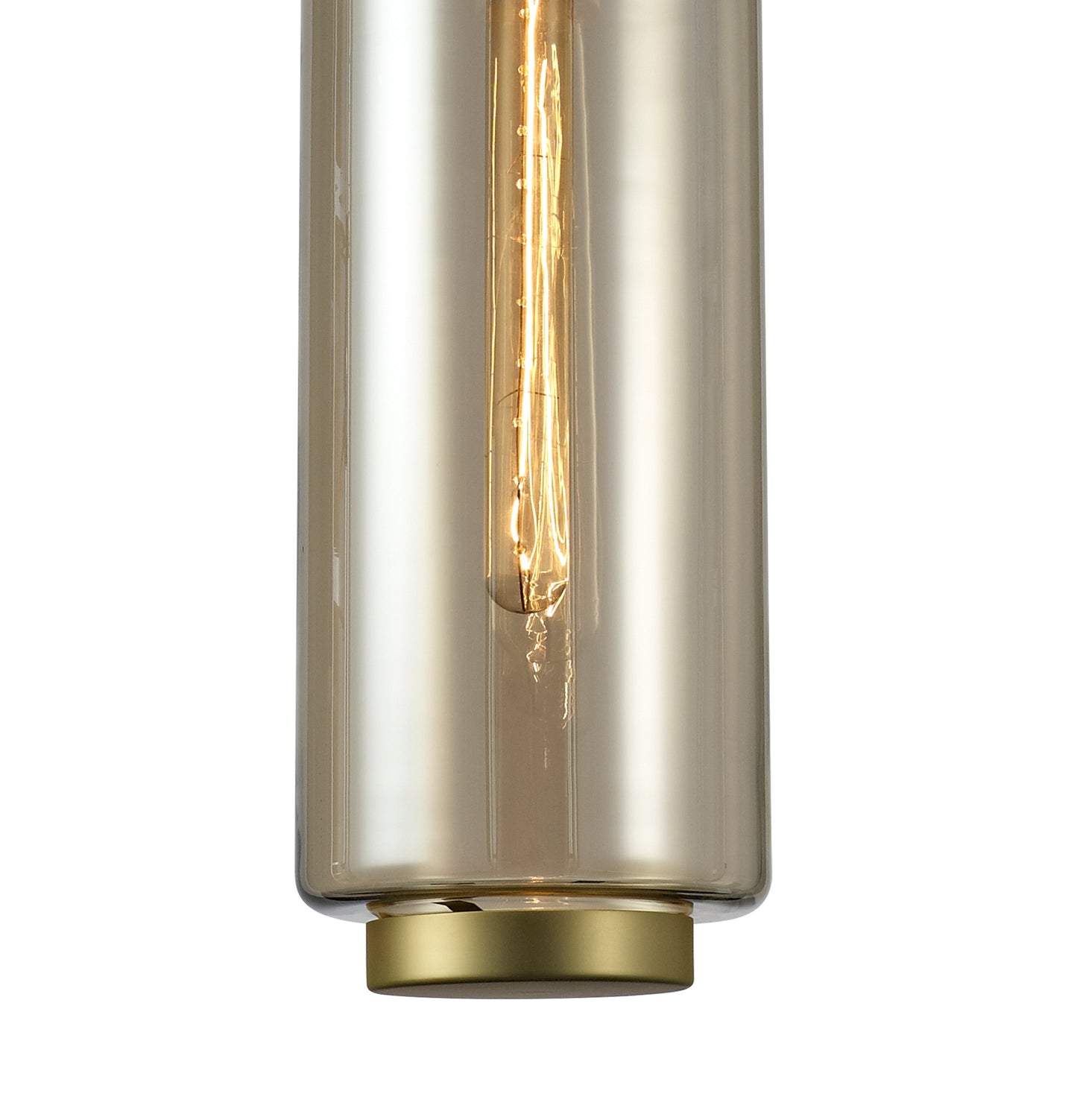 Jarras Pendant 20cm Round, 1 x E27 (Max 40W), Matt Gold/Cognac Glass, 1 Year Warranty by Mantra