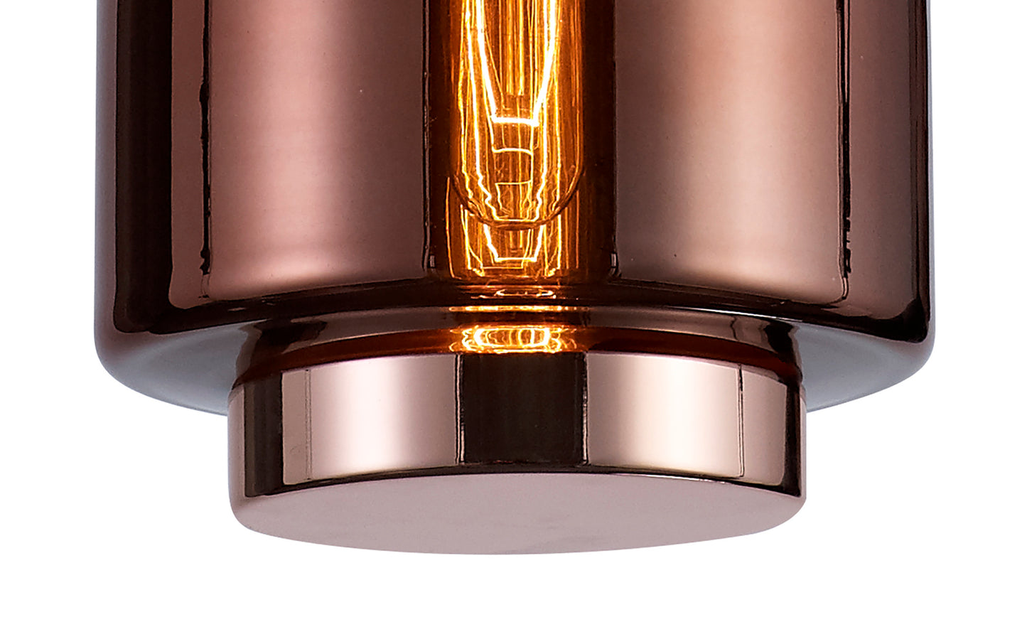 Jarras Pendant 20cm Round, 1 x E27 (Max 40W), Copper/Rose Gold Glass, 1 Year Warranty by Mantra