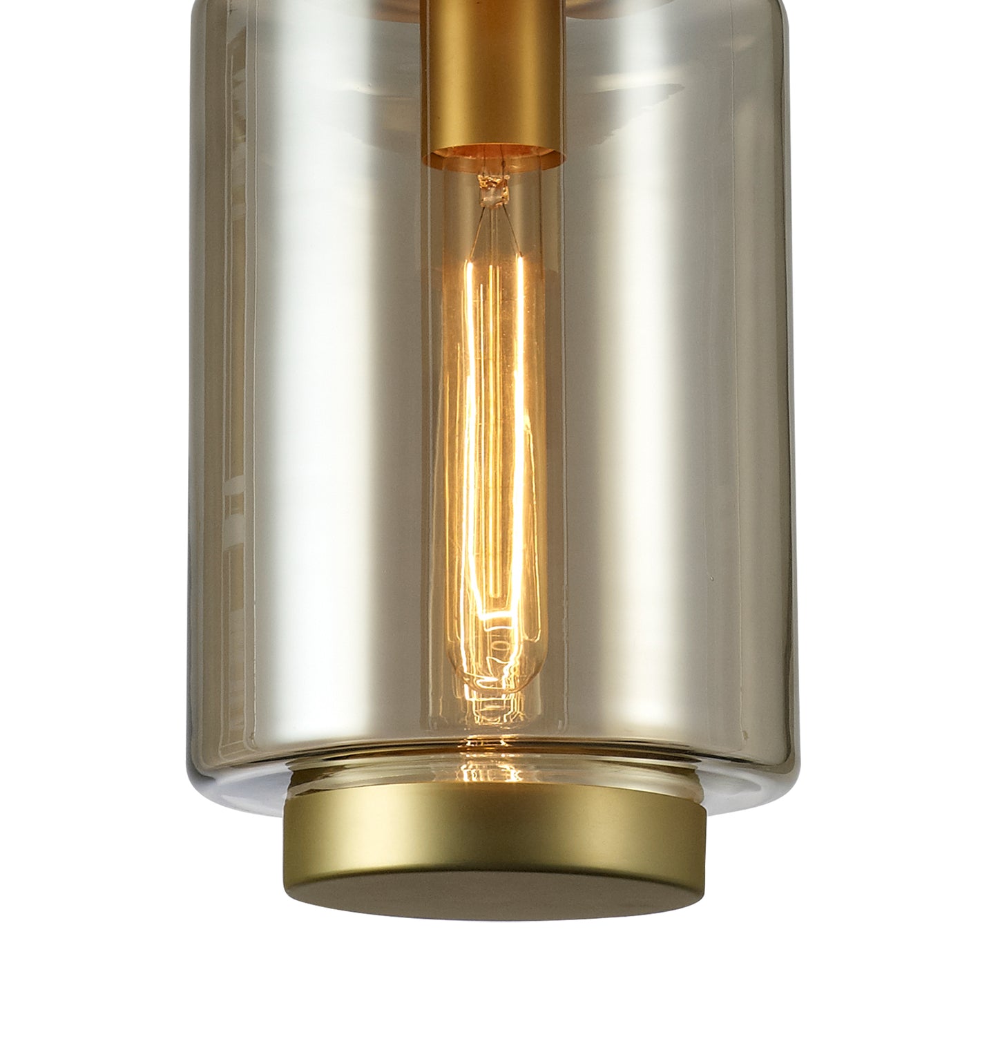 Jarras Pendant 20cm Round, 1 x E27 (Max 40W), Matt Gold/Cognac Glass by Mantra