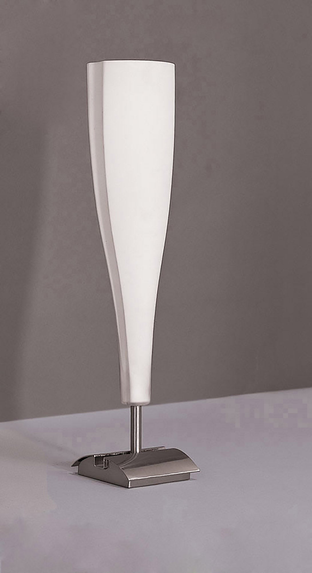 Java Table Lamp Big 1 Light E14, Satin Nickel/Frosted White Glass by Mantra