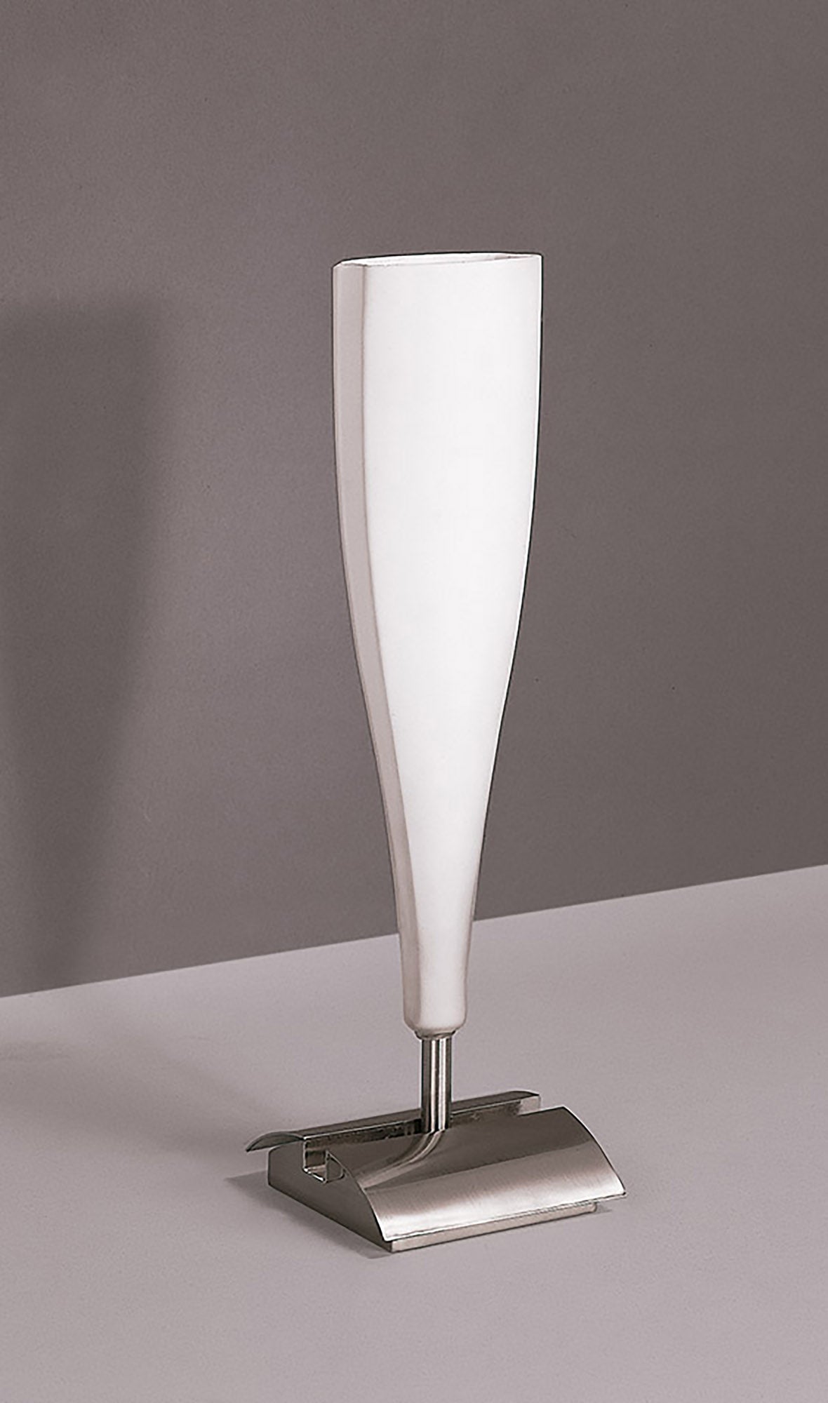 Java Table Lamp Small 1 Light E14, Satin Nickel/Frosted White Glass by Mantra