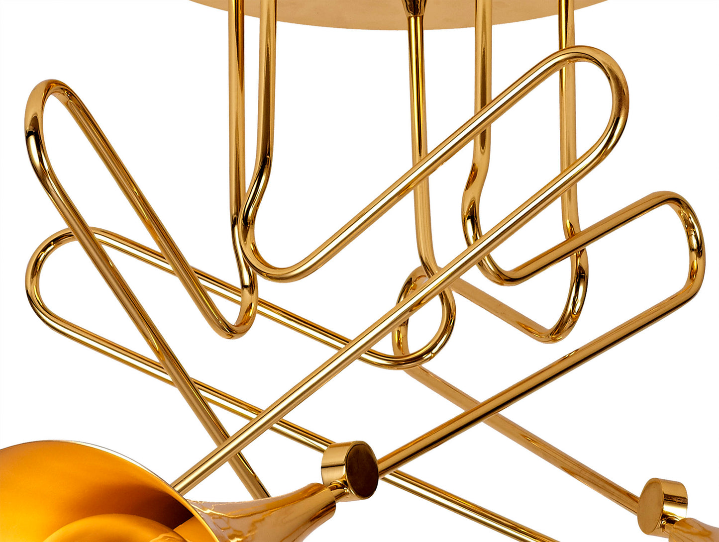 Jazz Ceiling, 76cm Round, 5 x E27 (Max 20W), Polished Gold by Mantra