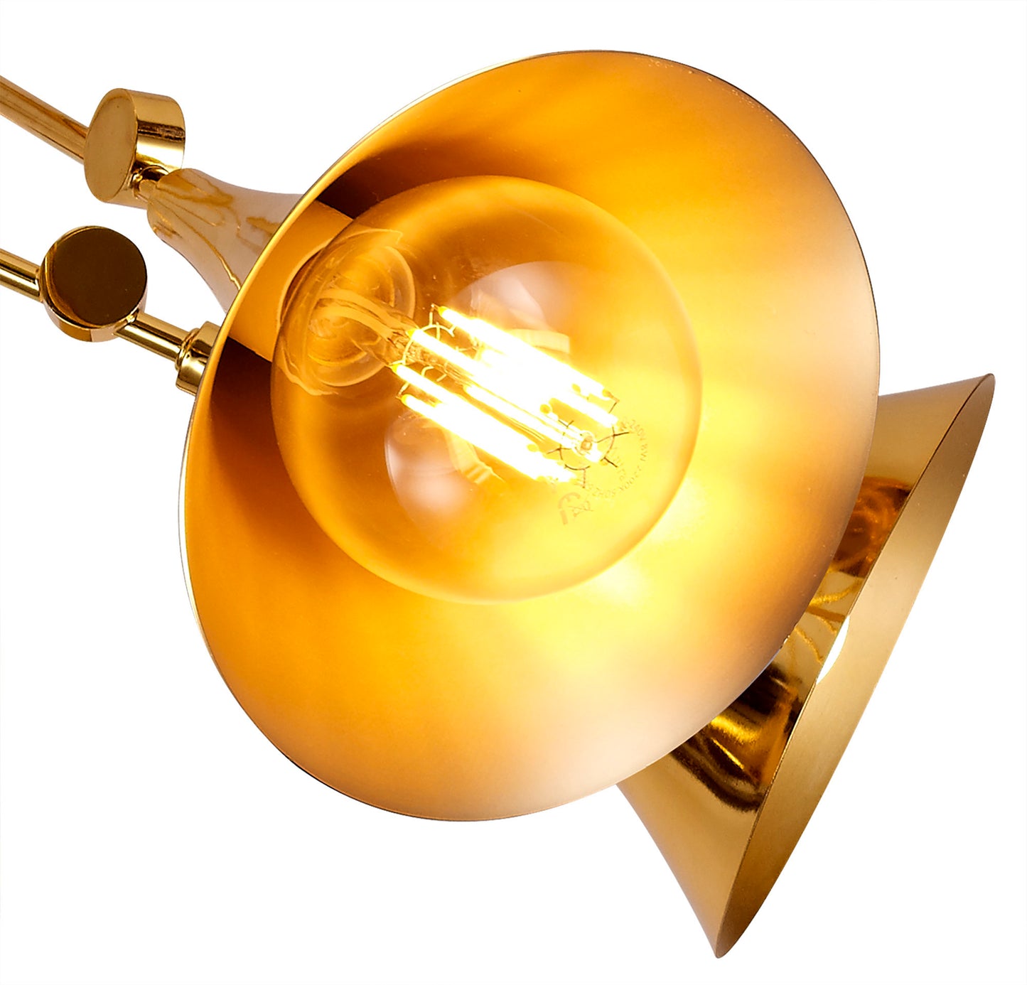 Jazz Ceiling, 76cm Round, 5 x E27 (Max 20W), Polished Gold by Mantra