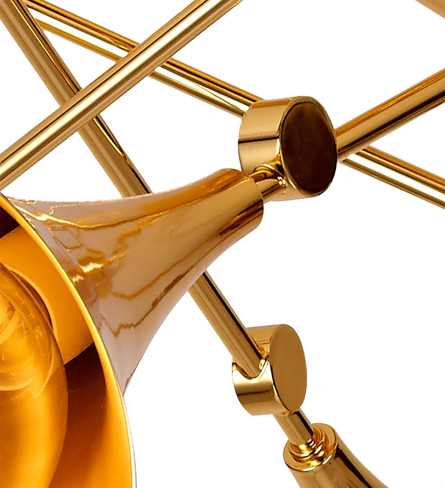 Jazz Ceiling, 76cm Round, 5 x E27 (Max 20W), Polished Gold by Mantra