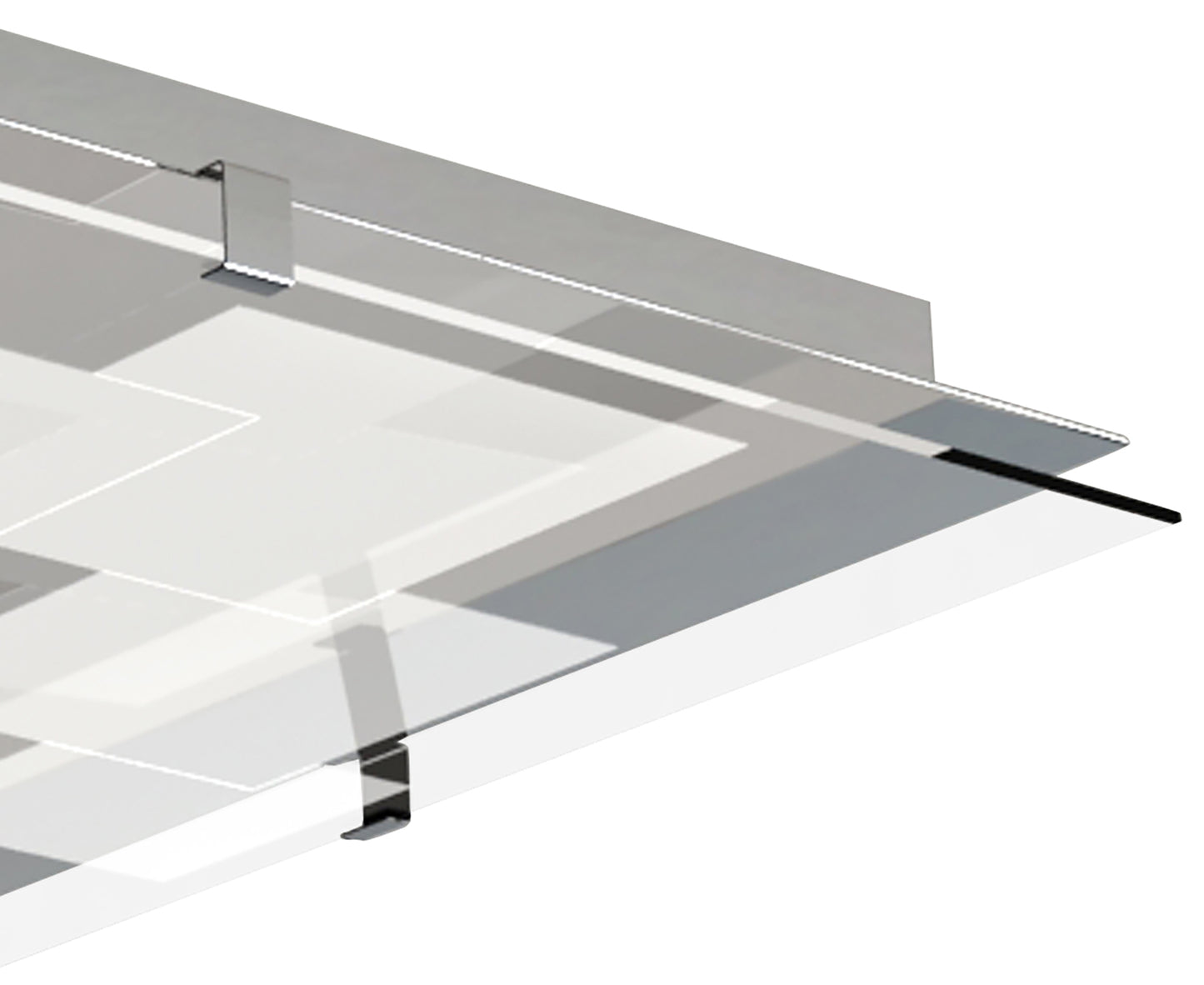 Jersey Ceiling 20W LED Square 3000K, 1800lm, Polished Chrome/Opal White Glass, 3yrs Warranty by Mantra