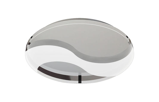 Jersey Ceiling 20W LED Round 3000K, 1800lm, Polished Chrome/Opal White Glass, 3yrs Warranty by Mantra