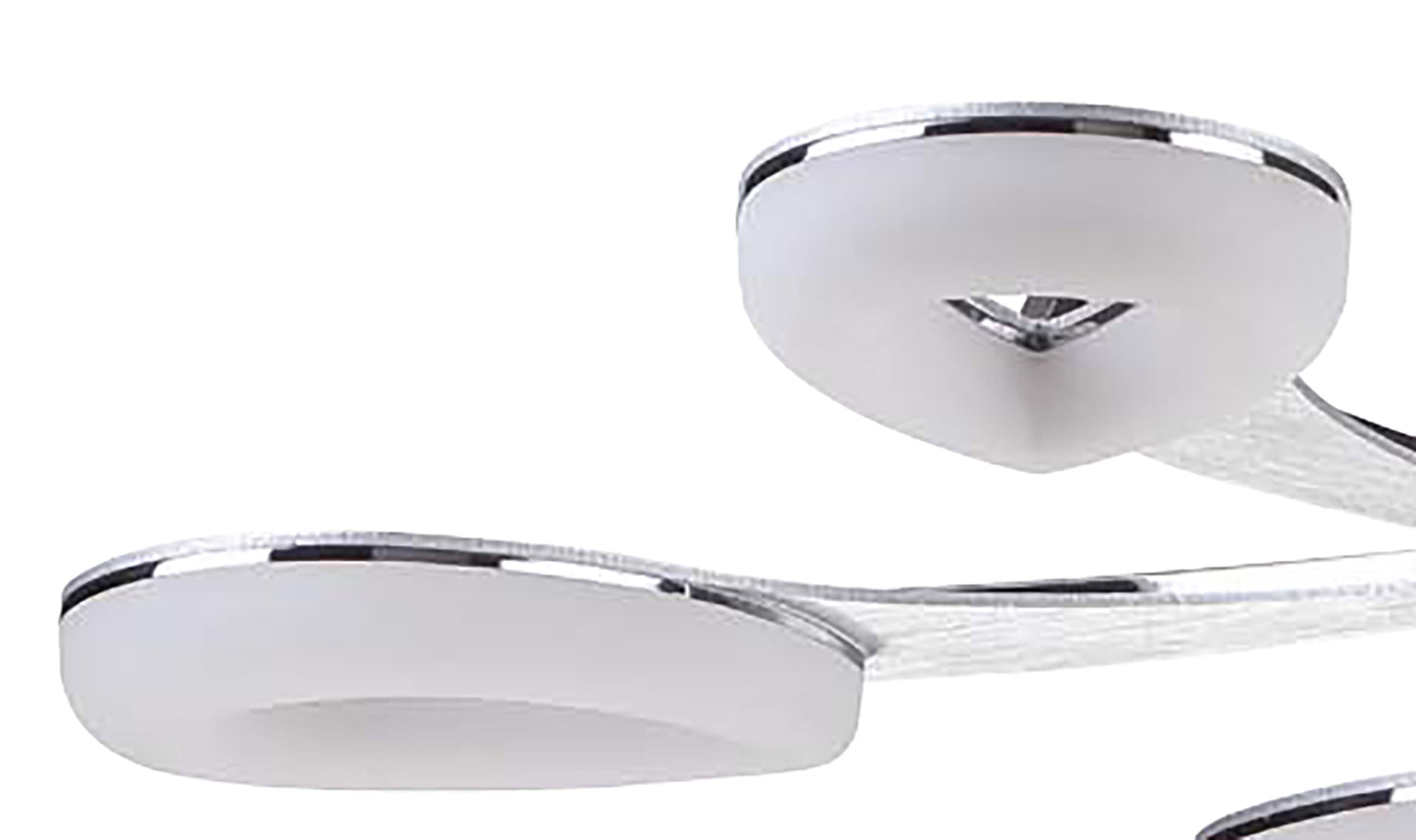 Juno Telescopic 5 Light 30W LED 3000K, 2700lm, Satin Aluminium/Frosted Acrylic/Polished Chrome, 3yrs Warranty by Mantra