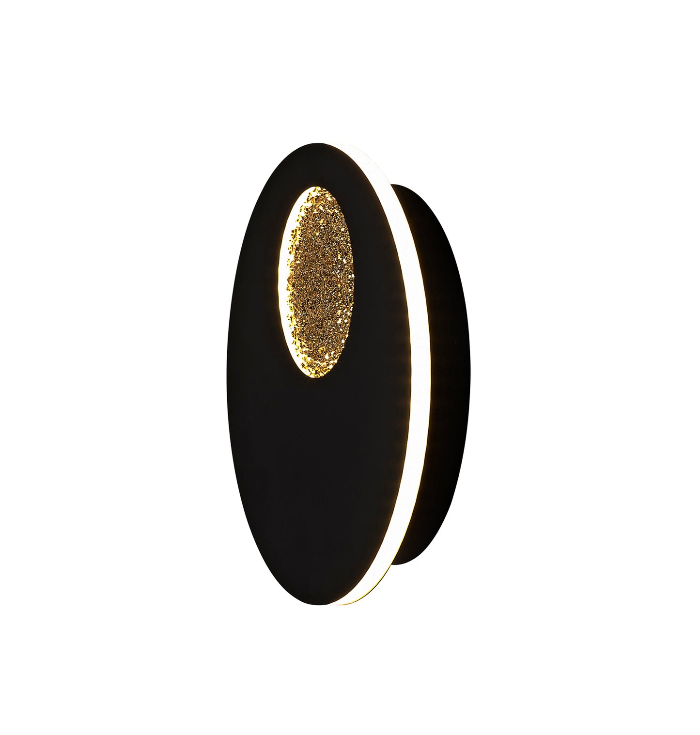 Jupiter Ceiling/Wall Light, 18W LED, 3000K, 590lm, Black/Gold, 3yrs Warranty by Mantra