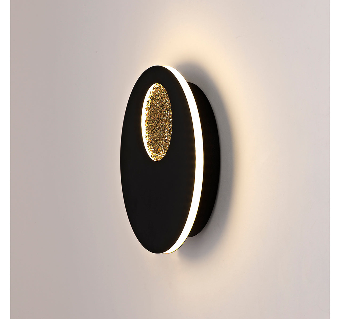 Jupiter Ceiling/Wall Light, 18W LED, 3000K, 590lm, Black/Gold, 3yrs Warranty by Mantra