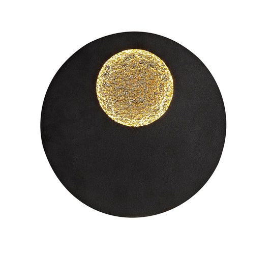 Jupiter Ceiling/Wall Light, 18W LED, 3000K, 590lm, Black/Gold, 3yrs Warranty by Mantra