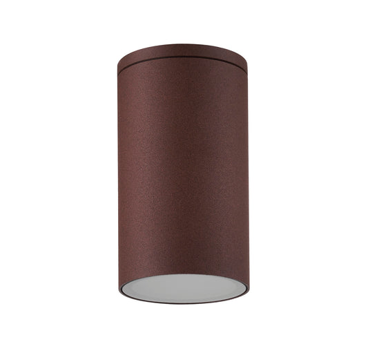 Kandanchu Tall Round Ceiling Spotlight, 1 x GU10, IP54, Rust Brown, 2yrs Warranty by Mantra