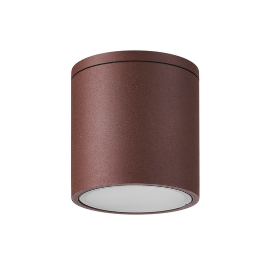 Kandanchu Short Round Ceiling Spotlight, 1 x GU10, IP54, Rust Brown, 2yrs Warranty by Mantra