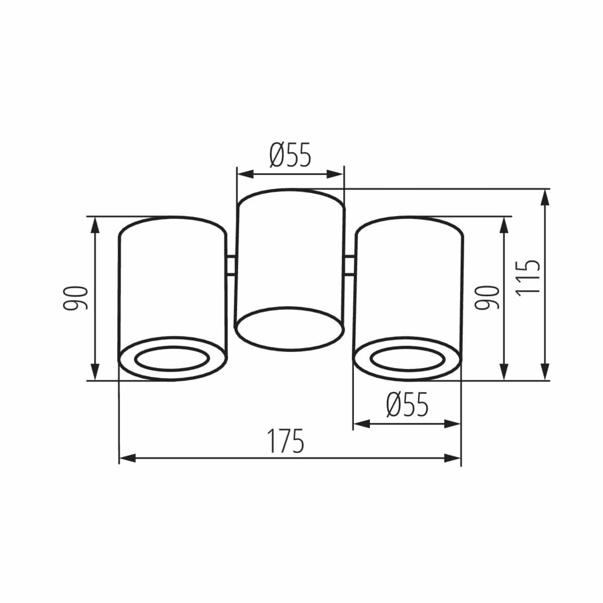 Kanlux Ceiling-mounted Twin Spotlight Fitting White 32953