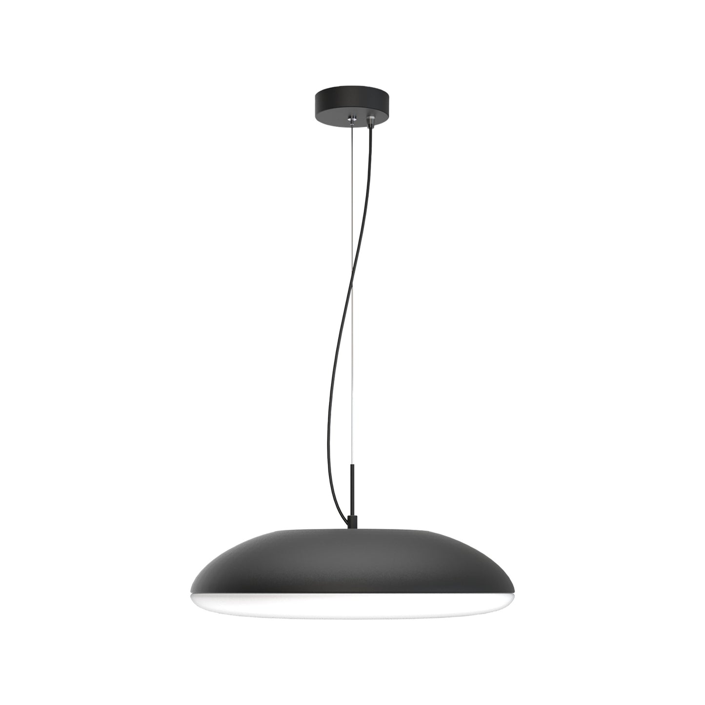 Kazz Pendant 50cm Round, 6 x E27 (Max 20W LED), Black by Mantra