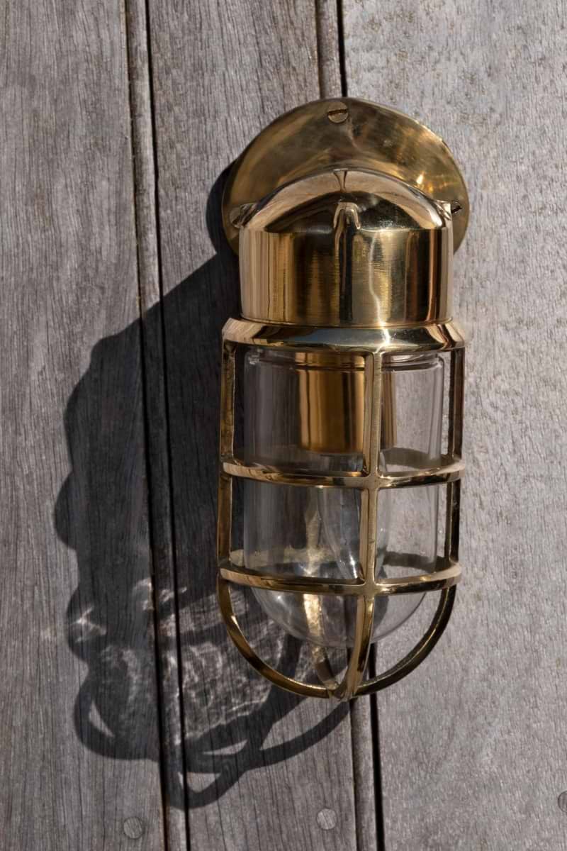Soho Lighting Kemp IP65 Outdoor & Bathroom Polished Solid Brass Wall Light