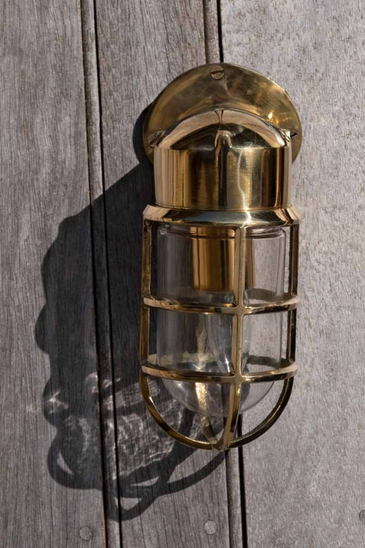 Soho Lighting Kemp IP65 Outdoor & Bathroom Polished Solid Brass Wall Light
