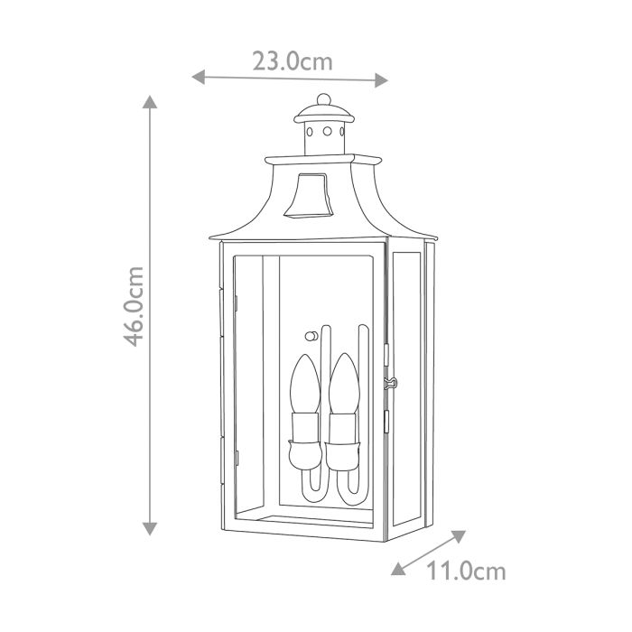 Kendal 2 Light Wall Lantern - Old Bronze