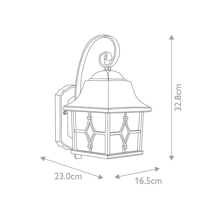 Kent 1 Light Wall Lantern - Black