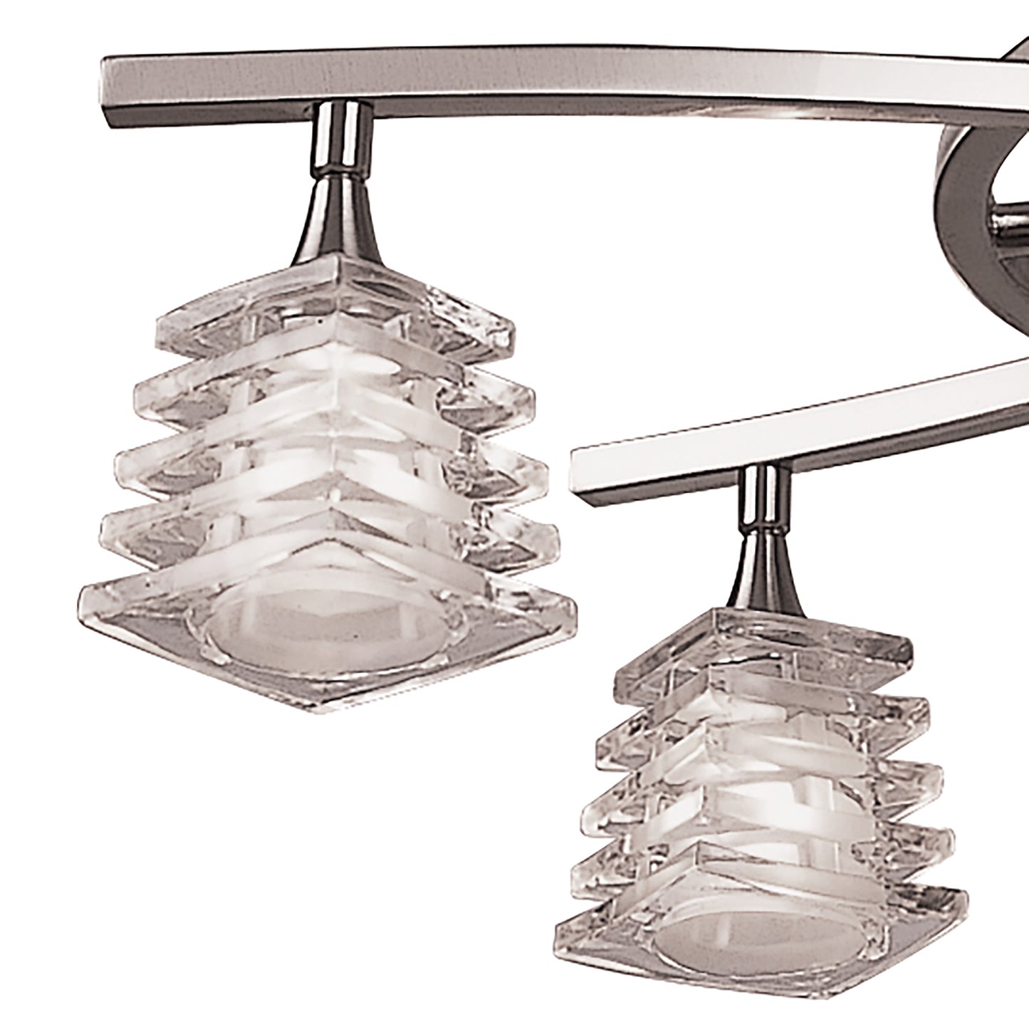 Keops Telescopic Pendant Convertible To Semi Flush 4 Light G9, Satin Nickel by Mantra