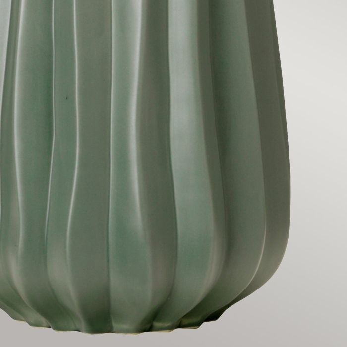 Kew 1 Light Table Lamp - Sage Green with White Shade