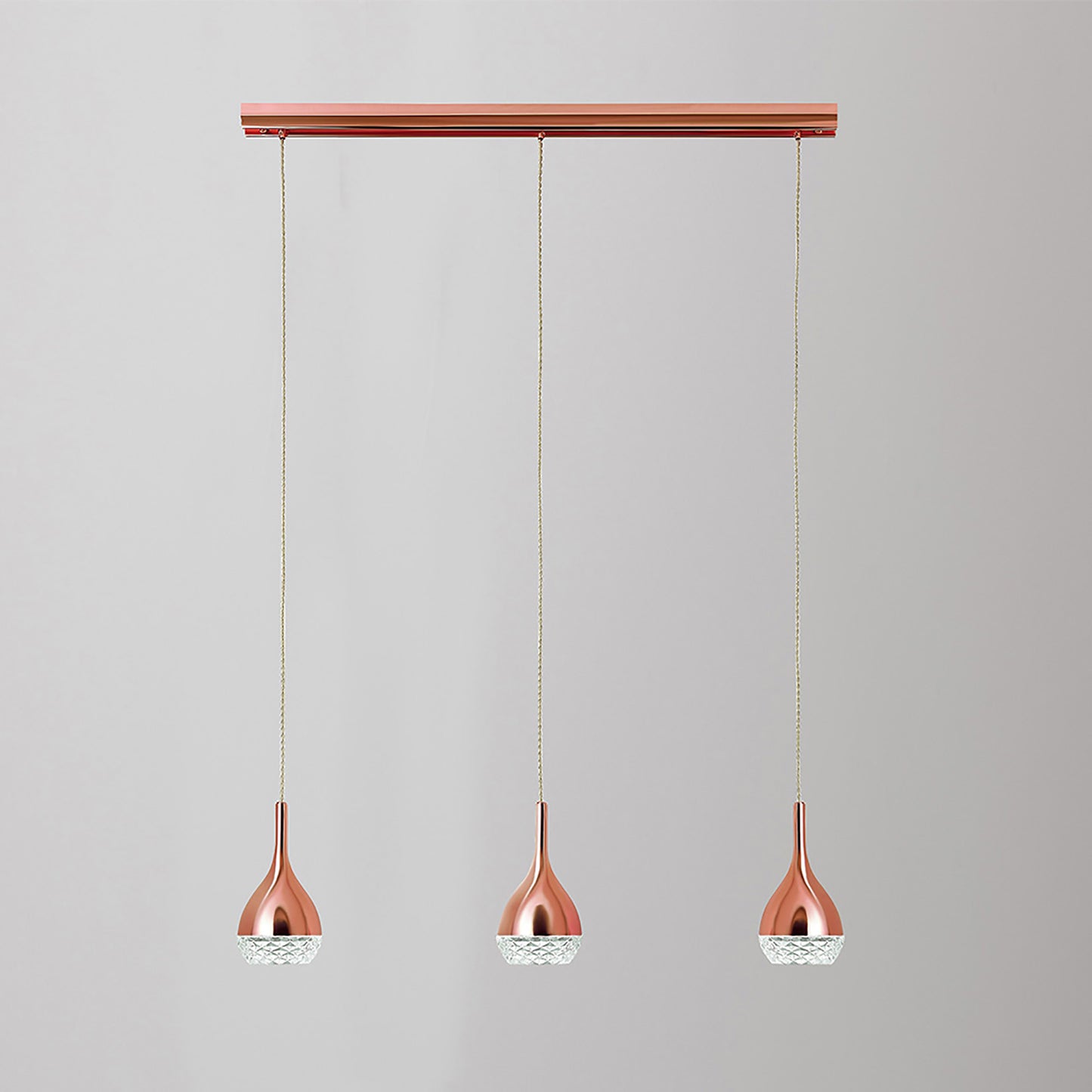 Khalifa Linear Pendant 3 Light GU10 Line Copper by Mantra