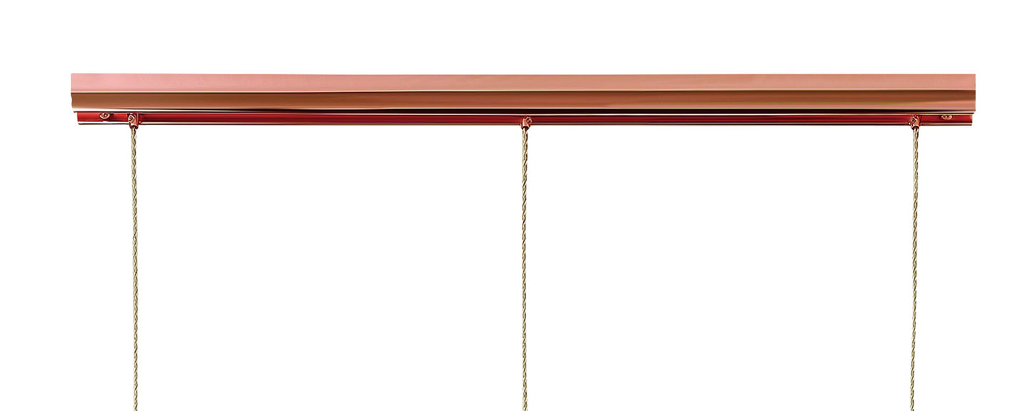 Khalifa Linear Pendant 3 Light GU10 Line Copper by Mantra