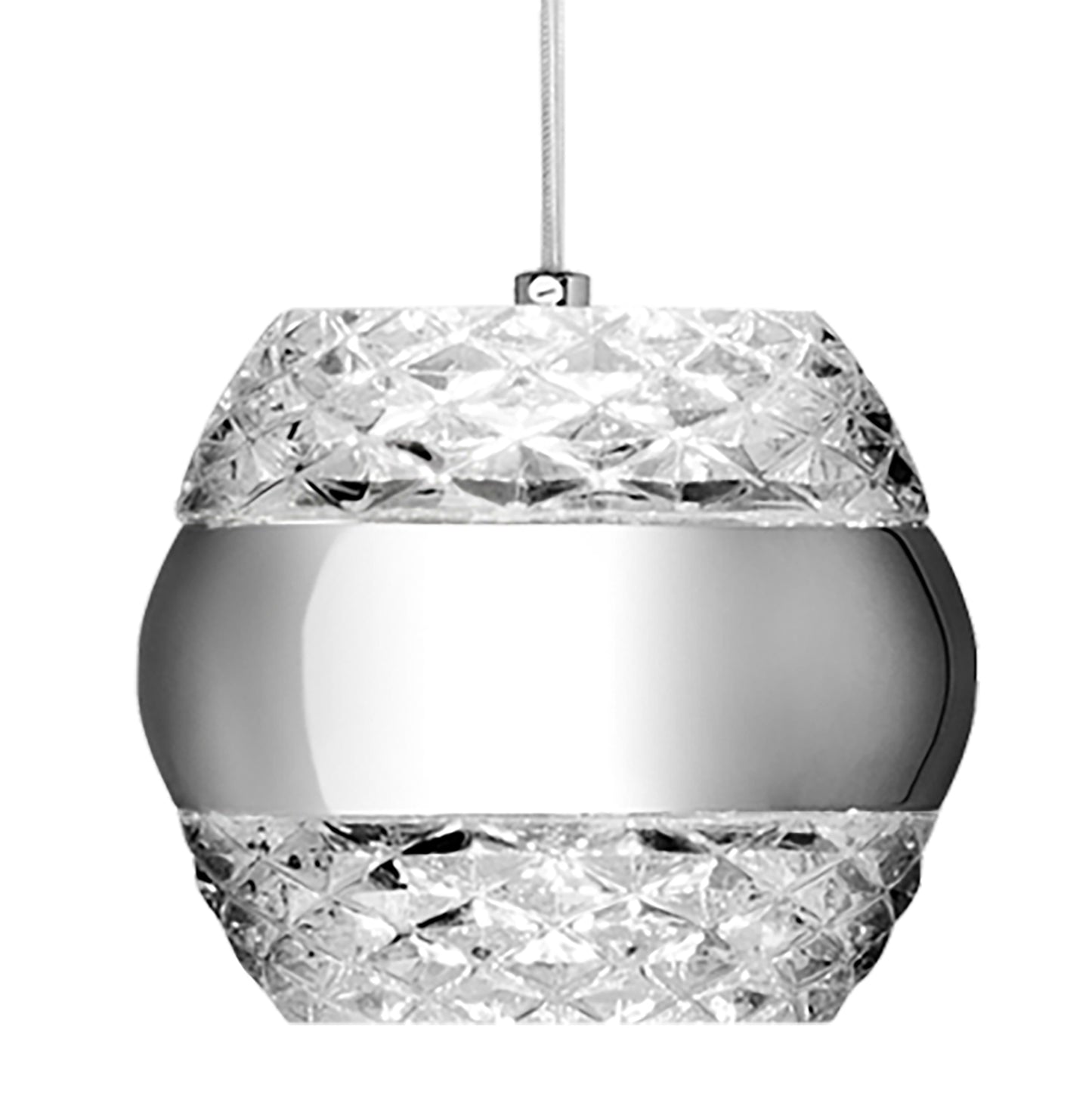 Khalifa Pendant 5 X 6W LED 3000K Line Polished Chrome / Glass, 5400lm, 3yrs Warranty by Mantra