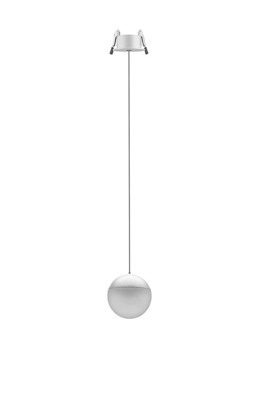 Kilda 1 Light Recessed Pendant, 10W LED, 3000K, 800lm, White, 3yrs Warranty by Mantra