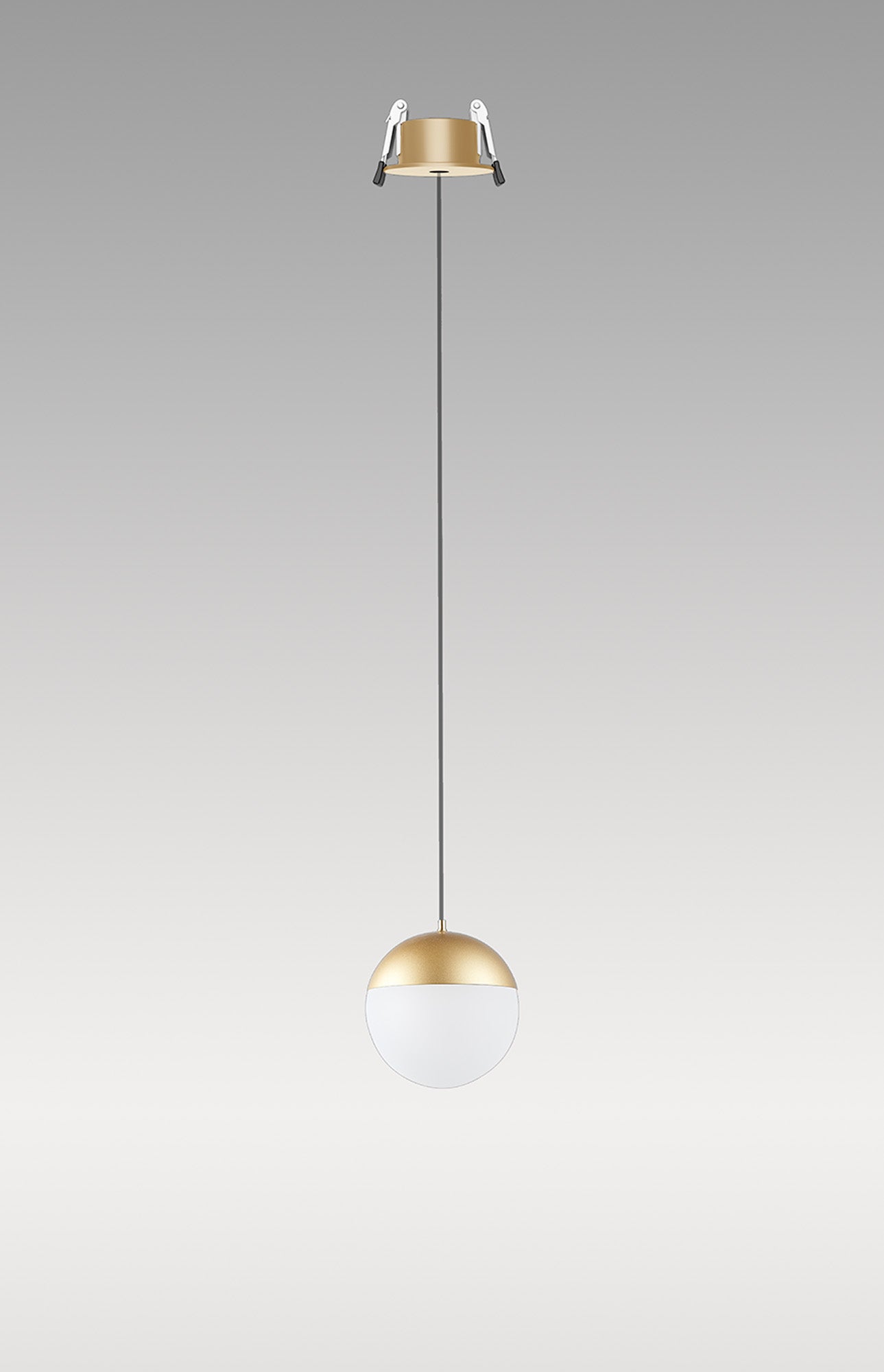 Kilda 1 Light Recessed Pendant, 10W LED, 3000K, 800lm, Gold, 3yrs Warranty by Mantra