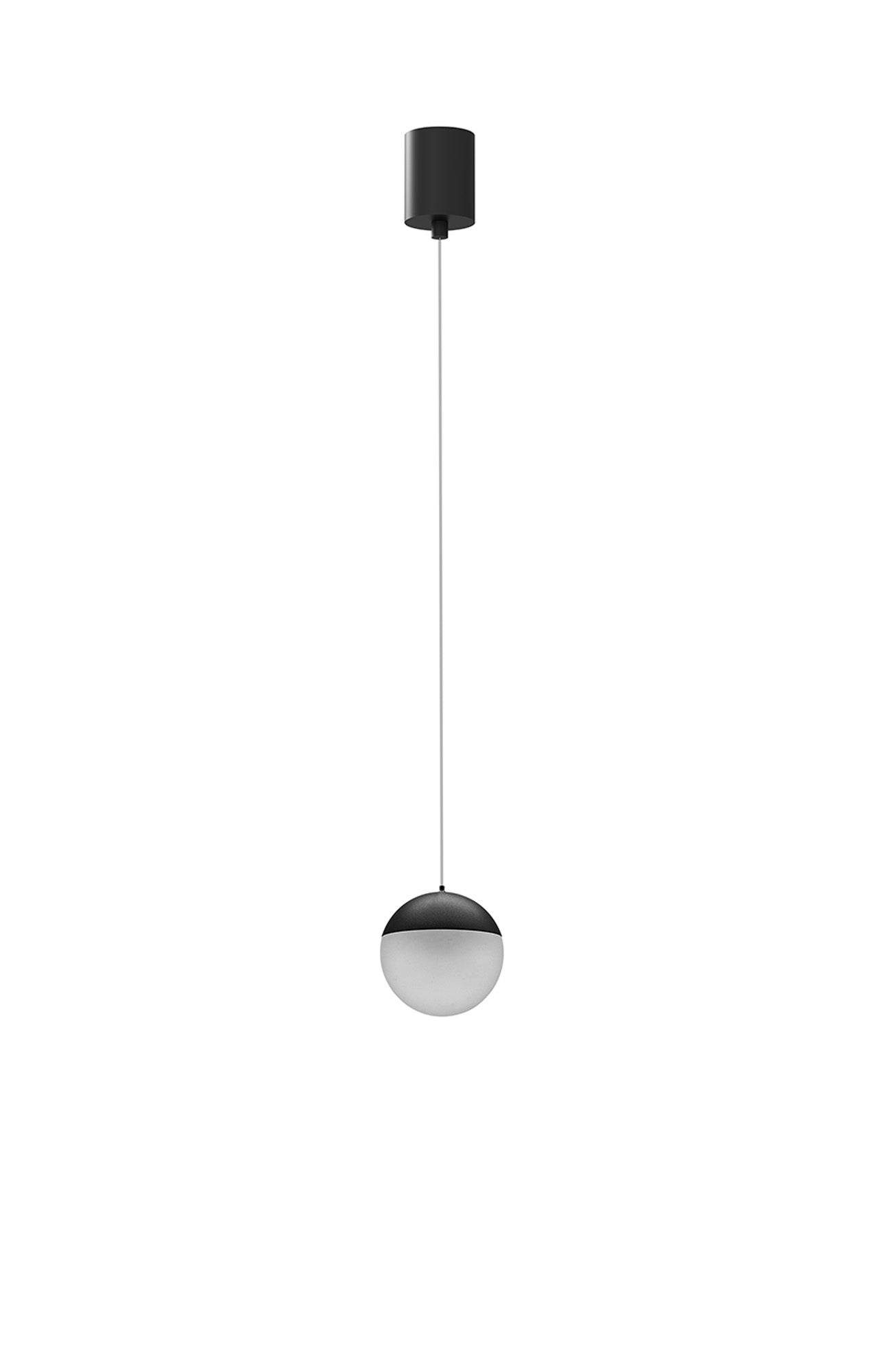 Kilda 1 Light Surface Pendant, 10W LED, 3000K, 800lm, Black, 3yrs Warranty by Mantra