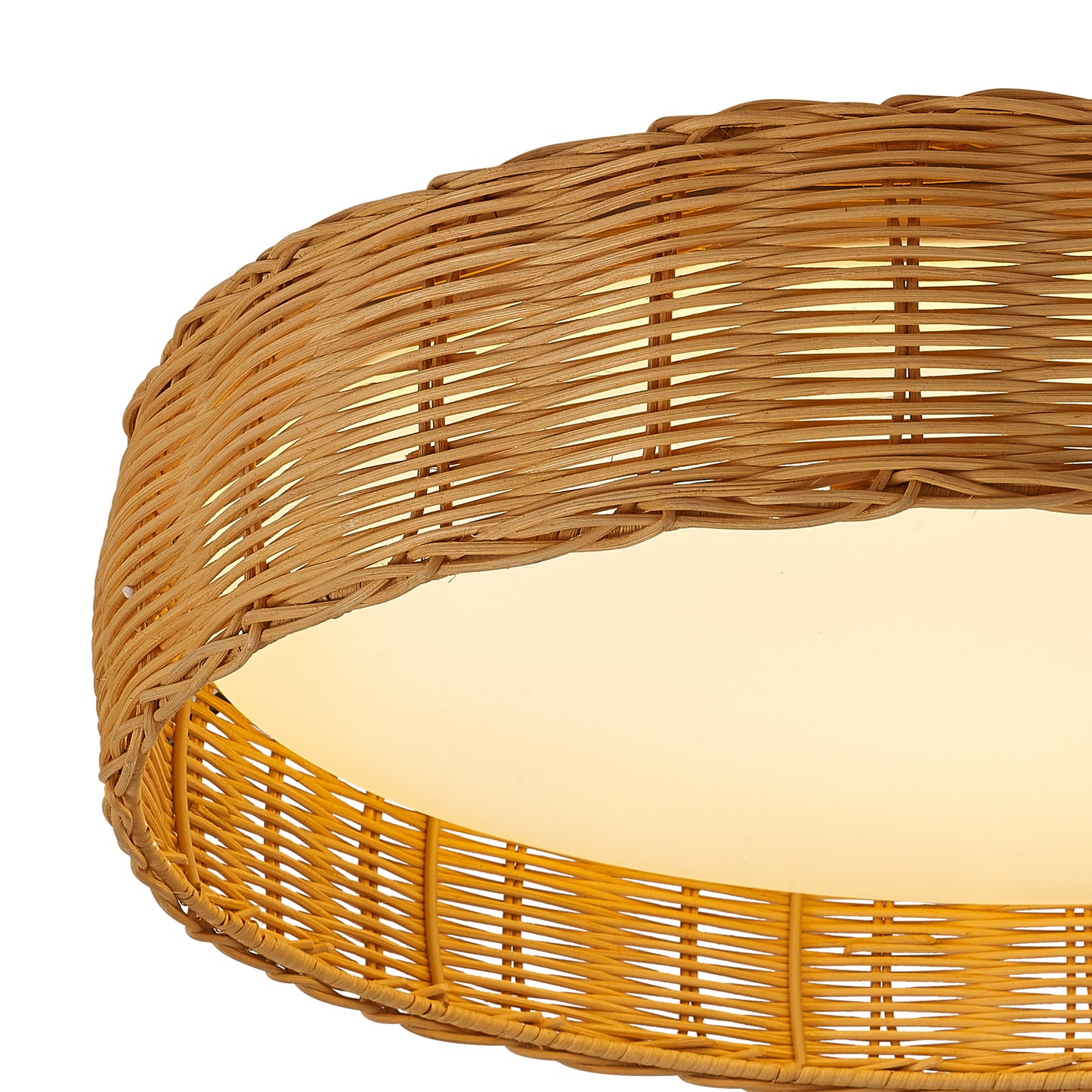 Kilimanjaro 50W LED Ceiling Light, CCT 2700/4000/5000K, 3800lm, Beige Rattan, 5yrs Warranty by Mantra