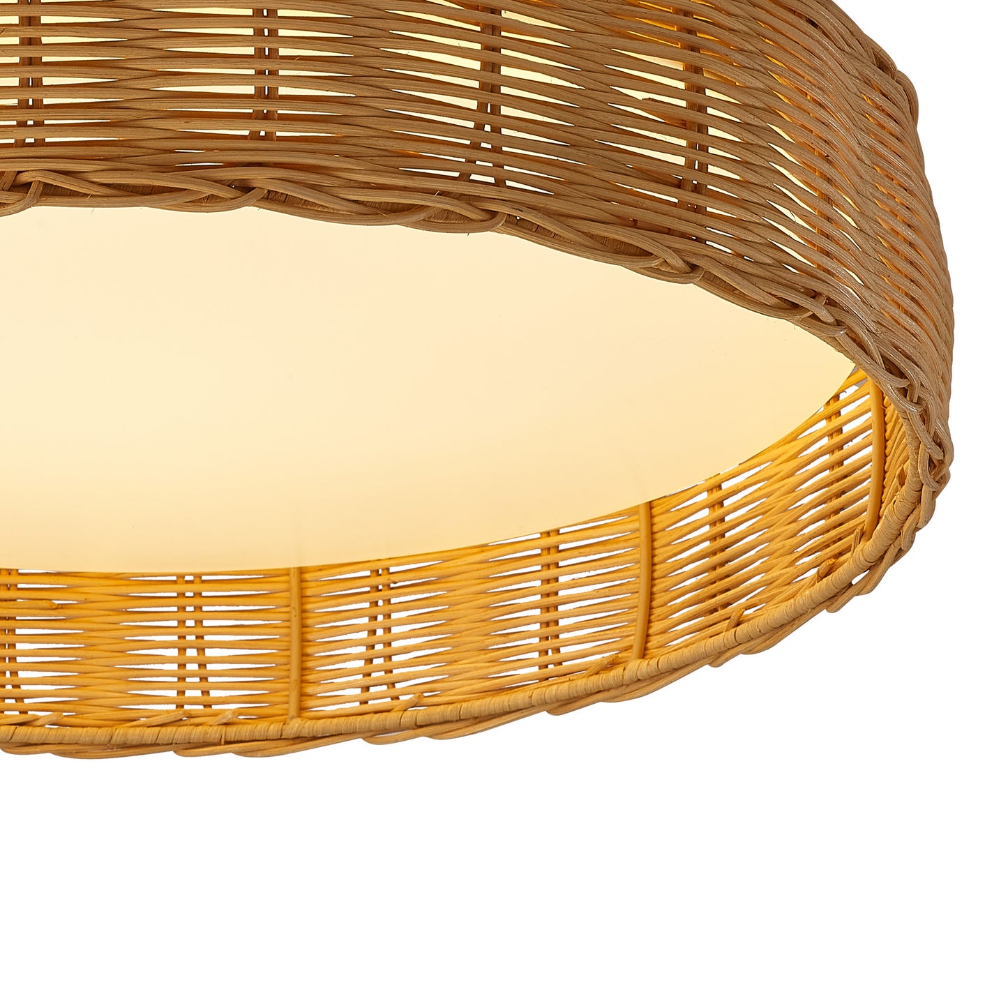 Kilimanjaro 50W LED Ceiling Light, CCT 2700/4000/5000K, 3800lm, Beige Rattan, 5yrs Warranty by Mantra