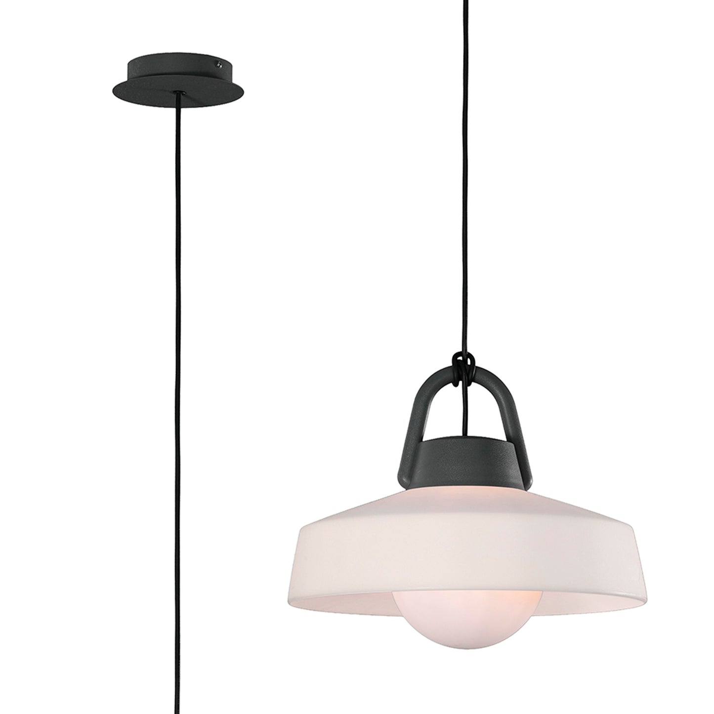 Kinke Pendant, 1 x E27, IP65, Anthracite 2yrs Warranty by Mantra