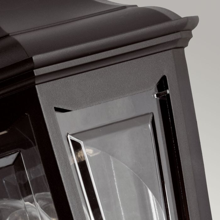 Kinsale 1 Light Flush Lantern Wall Lamp - Black