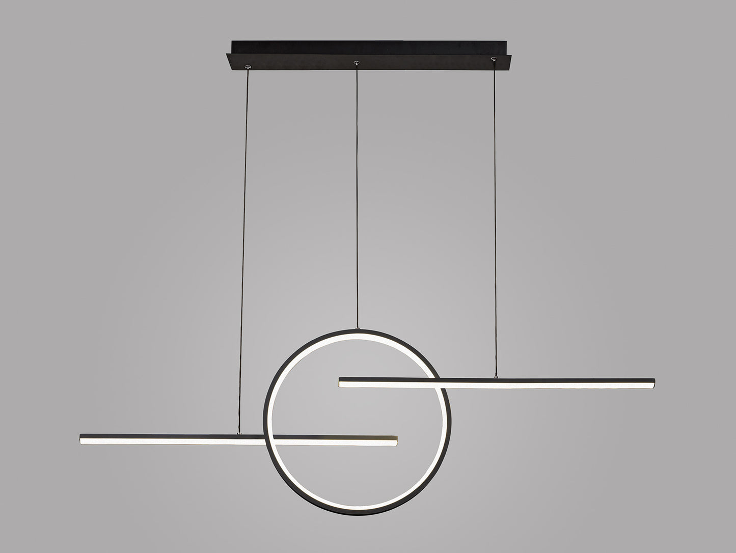 Kitesurf Centre Loop Linear Pendant, 50W LED, 3000K, 4000lm, Black, 3yrs Warranty by Mantra