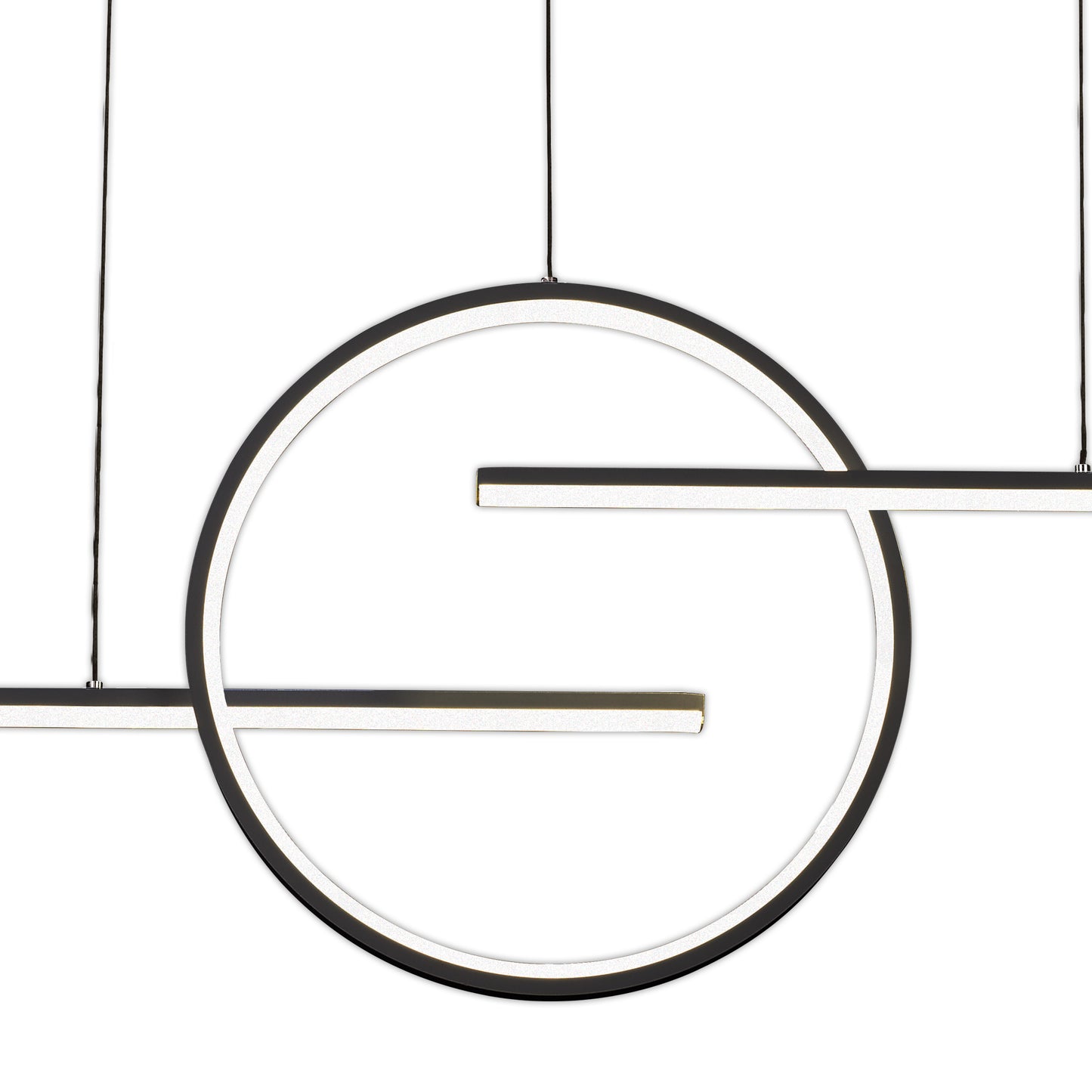 Kitesurf Centre Loop Linear Pendant, 50W LED, 3000K, 4000lm, Black, 3yrs Warranty by Mantra