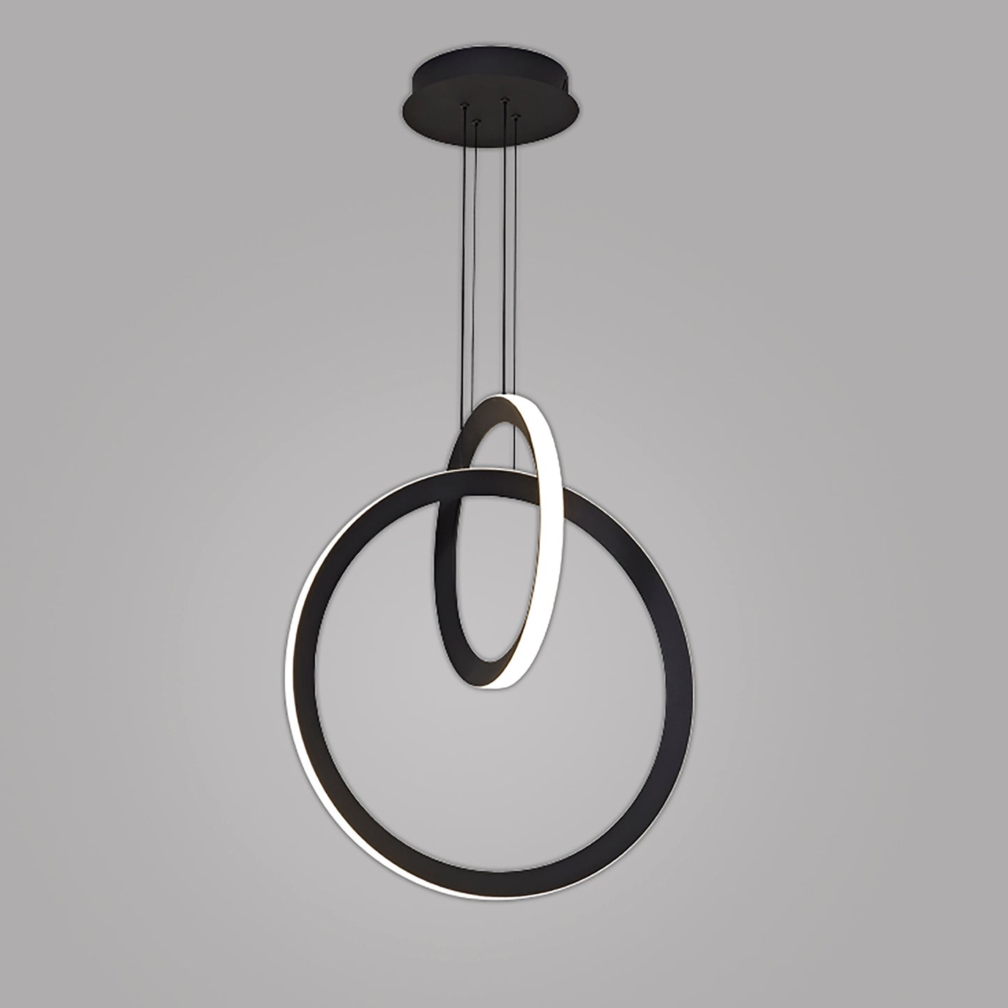 Kitesurf Double Loop Pendant, 48W LED, 3000K, 3840lm, Black, 3yrs Warranty by Mantra