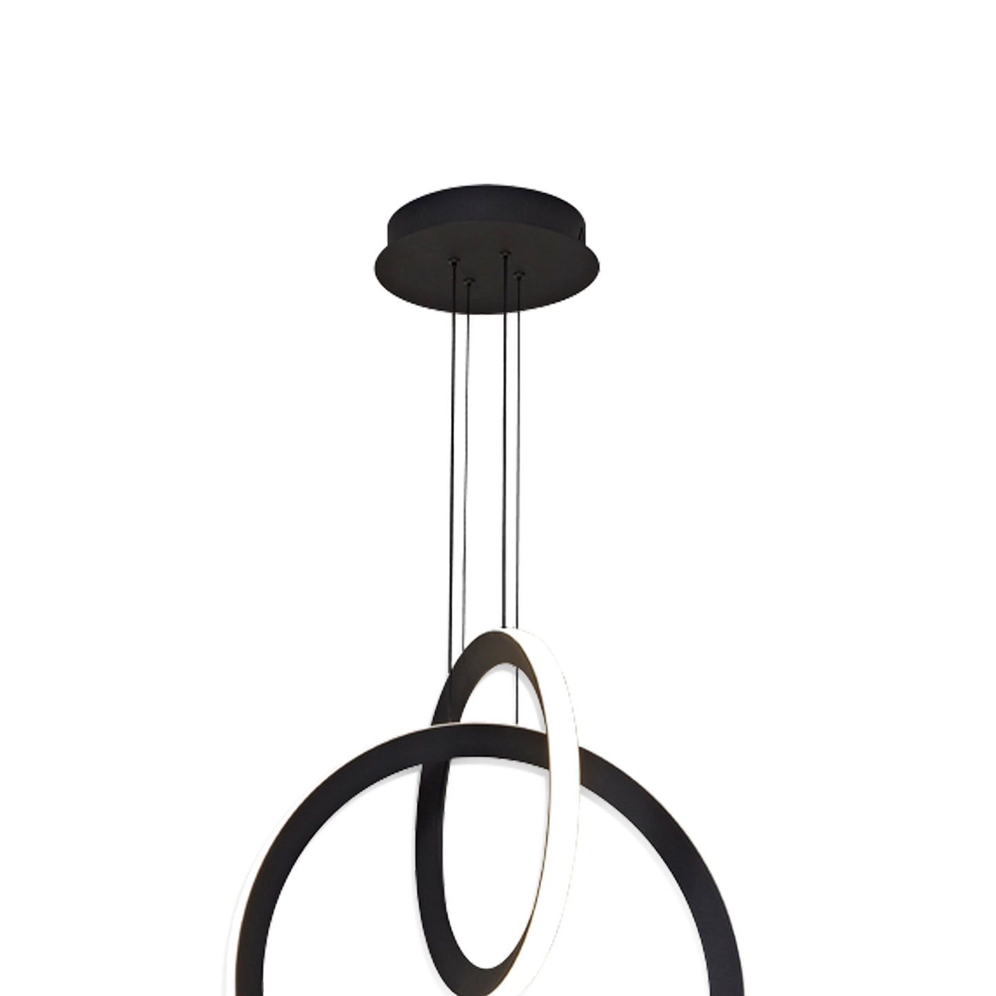 Kitesurf Double Loop Pendant, 48W LED, 3000K, 3840lm, Black, 3yrs Warranty by Mantra