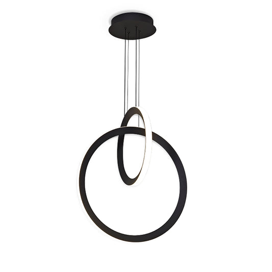 Kitesurf Double Loop Pendant, 48W LED, 3000K, 3840lm, Black, 3yrs Warranty by Mantra